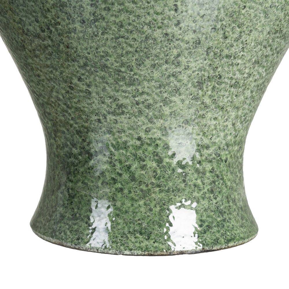 Jarrón Verde Cerámica 30x30x40 cm con Boca de 9 cm - Imagen 2