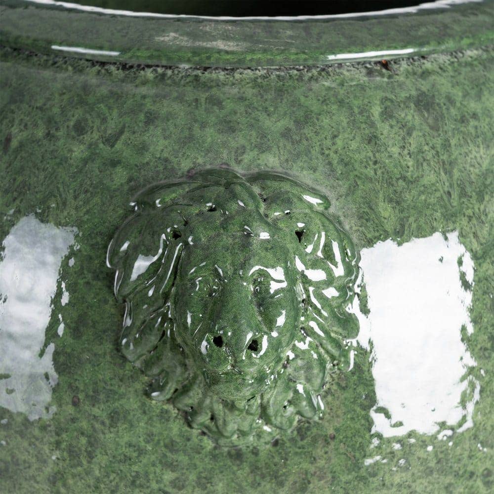 Jarrón Verde Cerámica 30x30x80 cm con Boca de 16 cm - Imagen 5