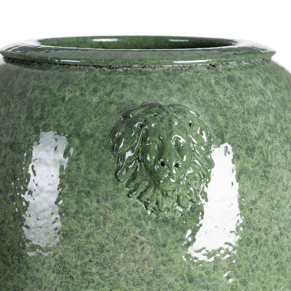 Jarrón Verde Cerámica 30x30x80 cm con Boca de 16 cm - Imagen 6