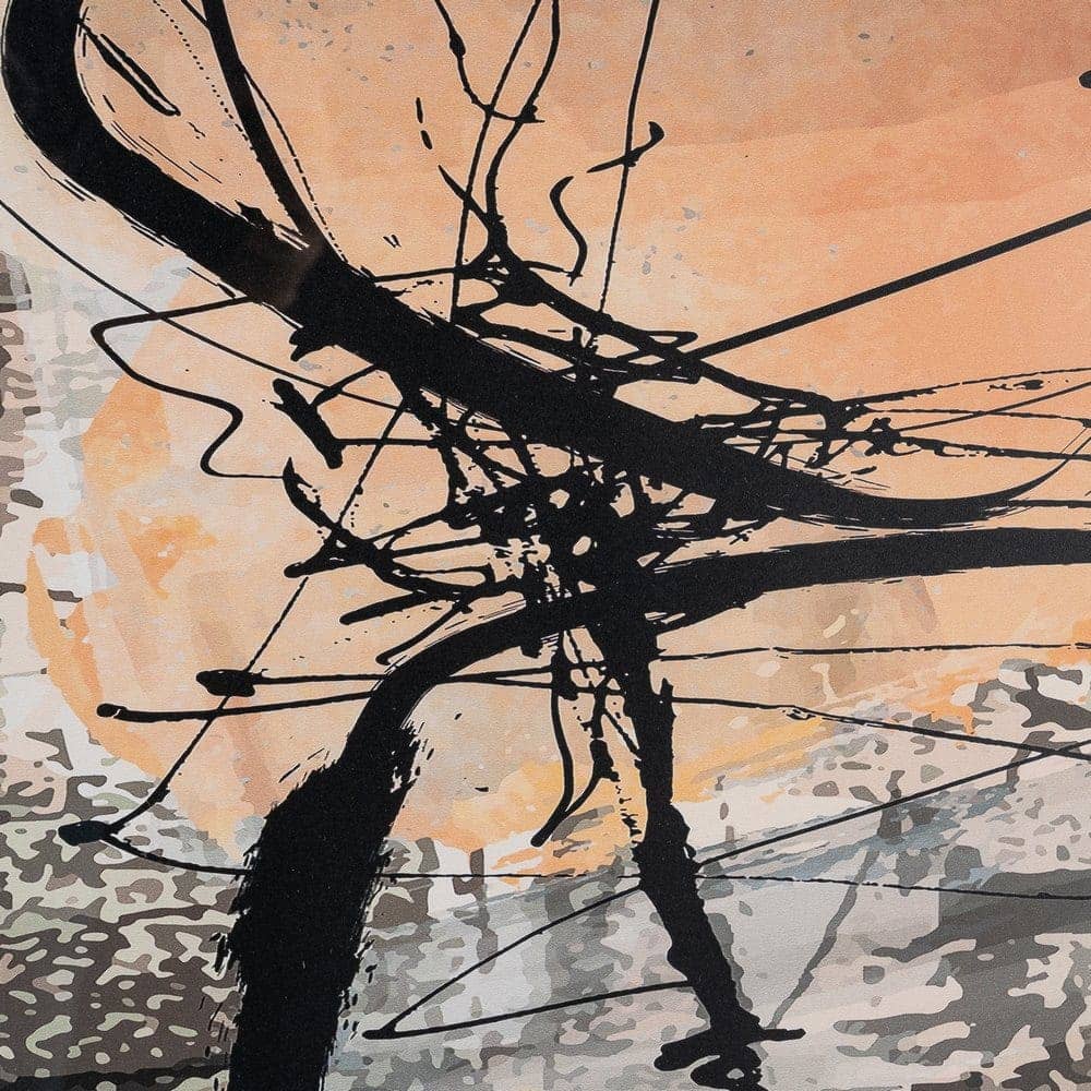 Cuadro Abstracto Impreso en Madera y Cristal con Marco Negro 73x3x73 cm - Imagen 4