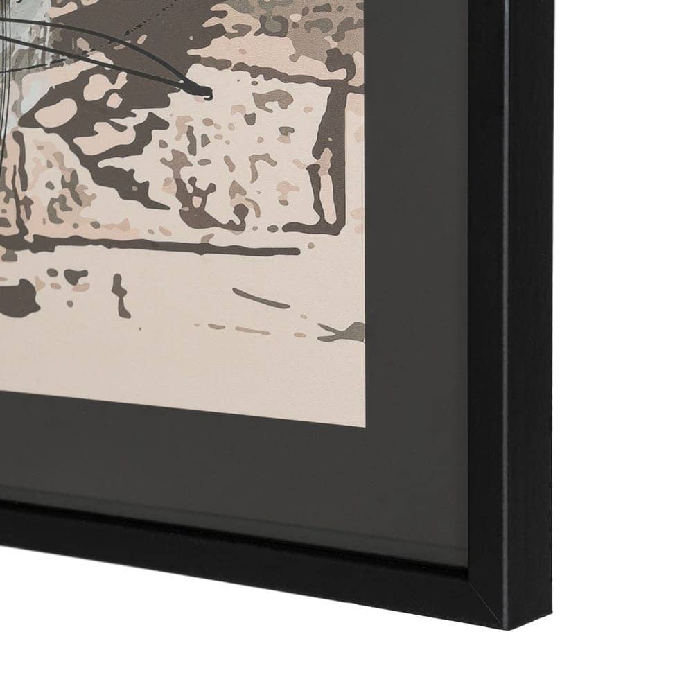 Cuadro Abstracto Impreso en Madera y Cristal con Marco Negro 73x3x73 cm - Imagen 2