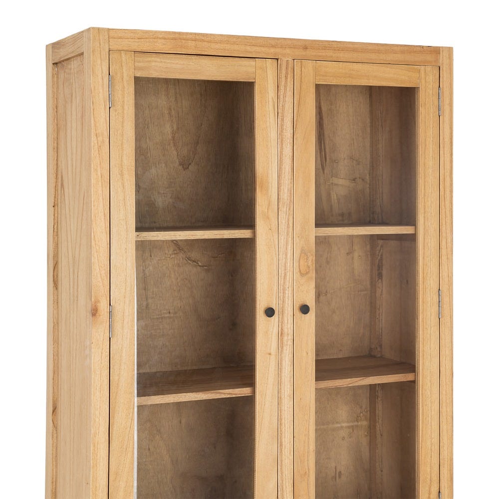 Vitrina Natural Madera Mindi Salón 90 x 40 x 180 cm - Imagen 4