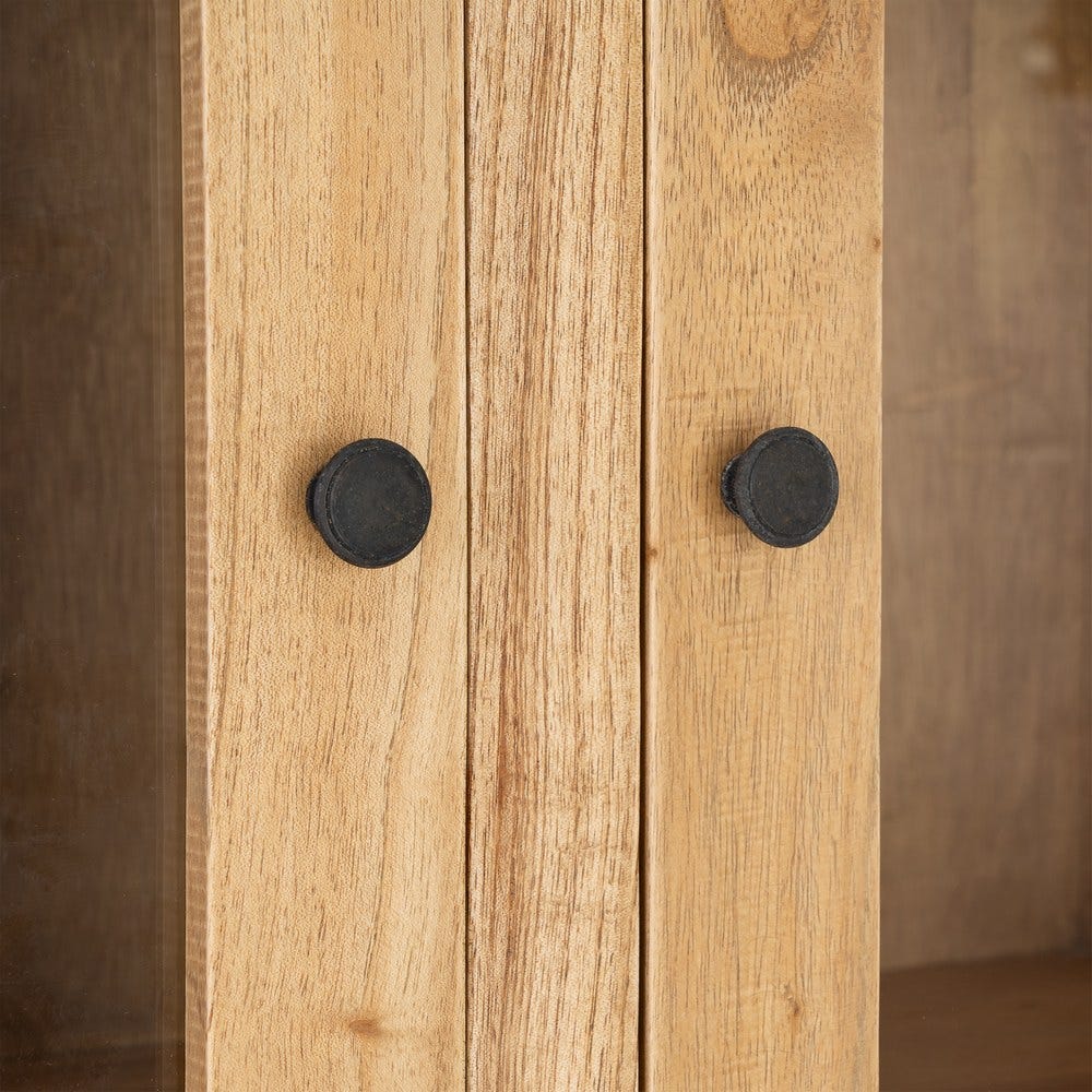 Vitrina Natural Madera Mindi Salón 90 x 40 x 180 cm - Imagen 6