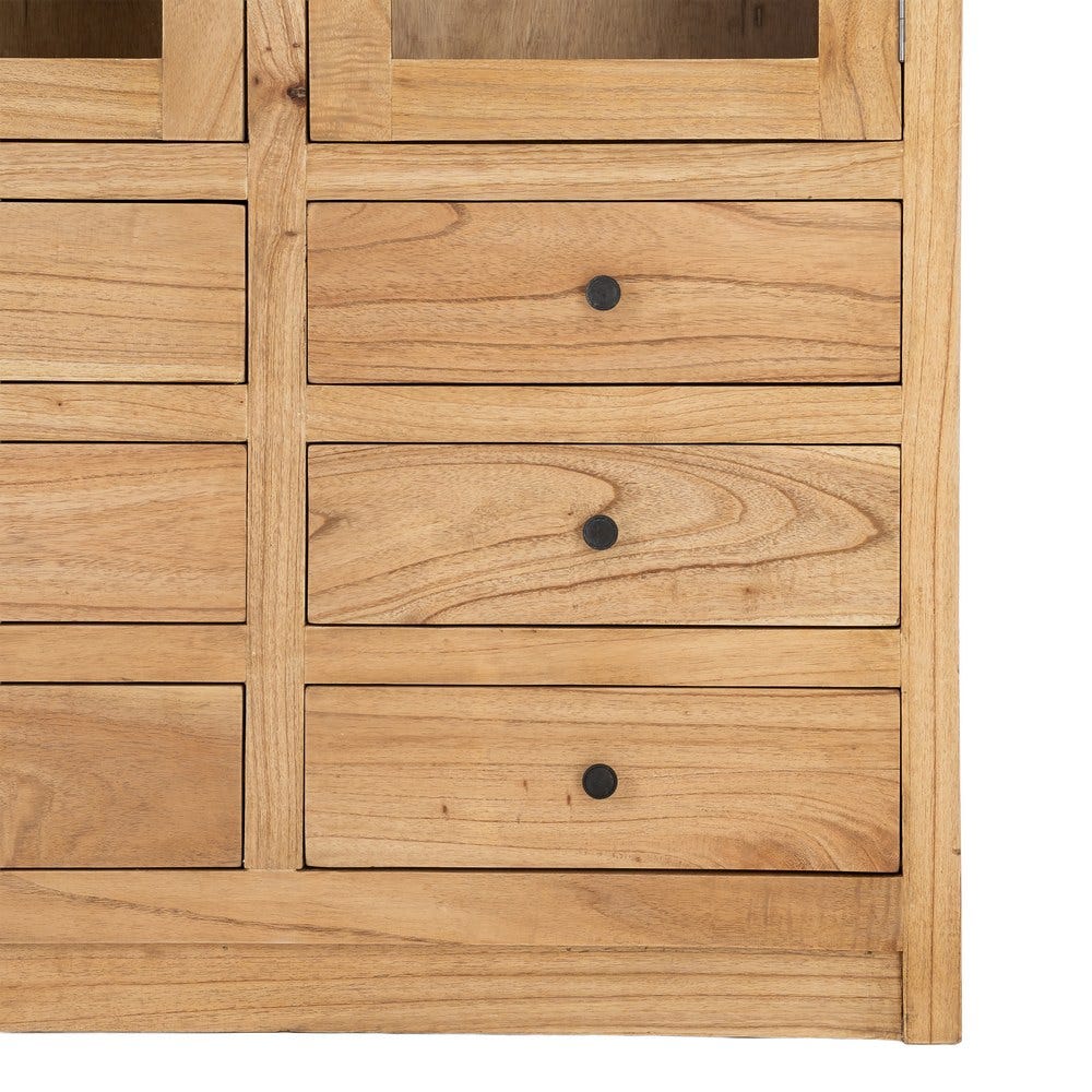 Vitrina Natural Madera Mindi Salón 90 x 40 x 180 cm - Imagen 9
