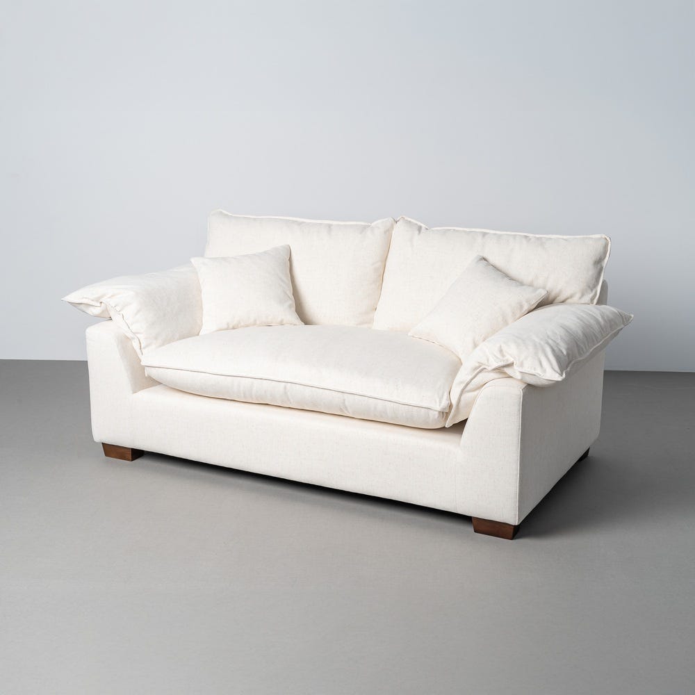 Sofá 2 plazas crema de tela para salón moderno – 178 x 101 x 71 cm - Imagen 10