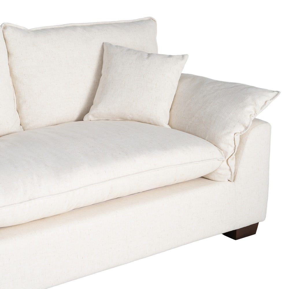 Sofá 2 plazas crema de tela para salón moderno – 178 x 101 x 71 cm - Imagen 4