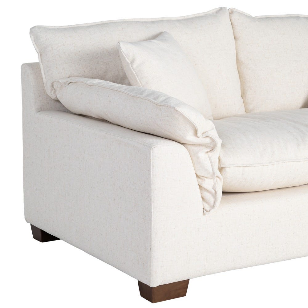 Sofá 2 plazas crema de tela para salón moderno – 178 x 101 x 71 cm - Imagen 5