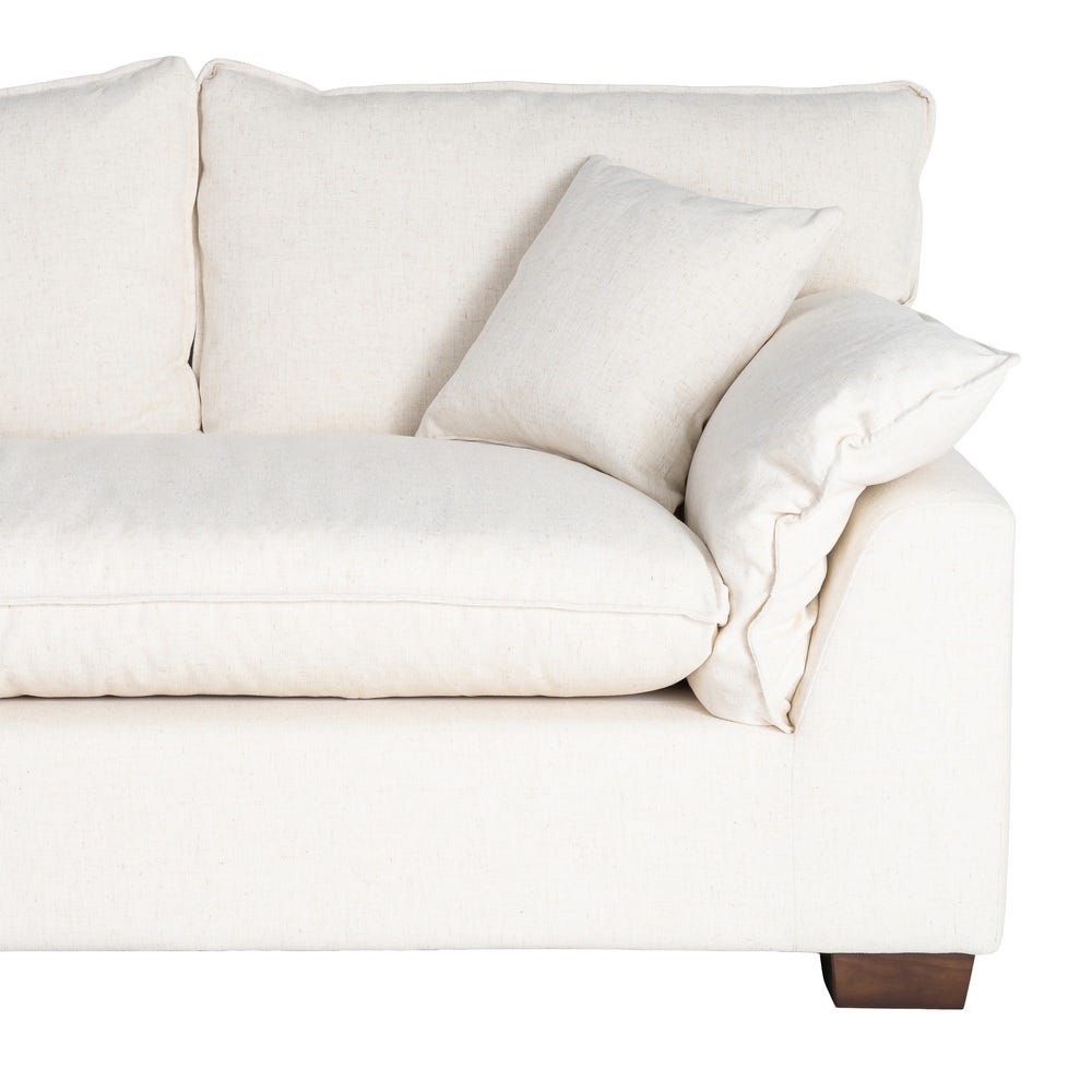 Sofá 2 plazas crema de tela para salón moderno – 178 x 101 x 71 cm - Imagen 7