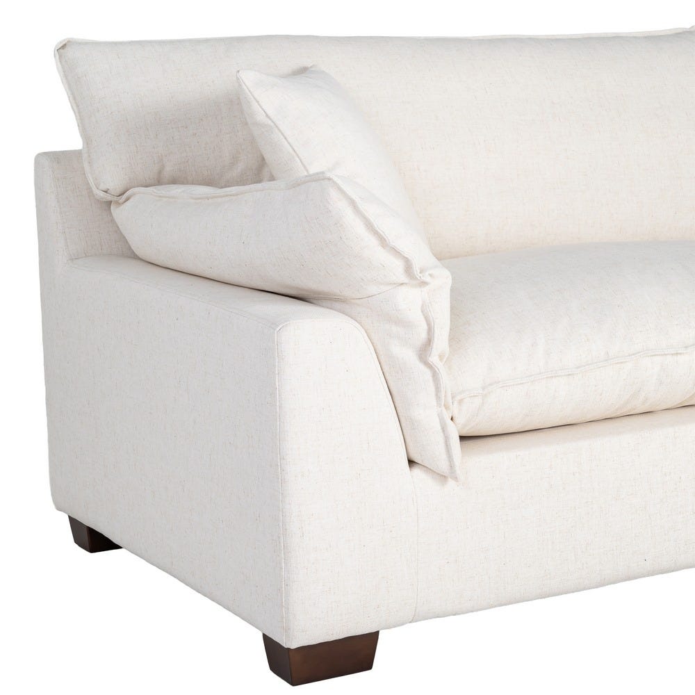 Sofá 4 plazas crema de tela para salón amplio – 282 x 101 x 71 cm - Imagen 5