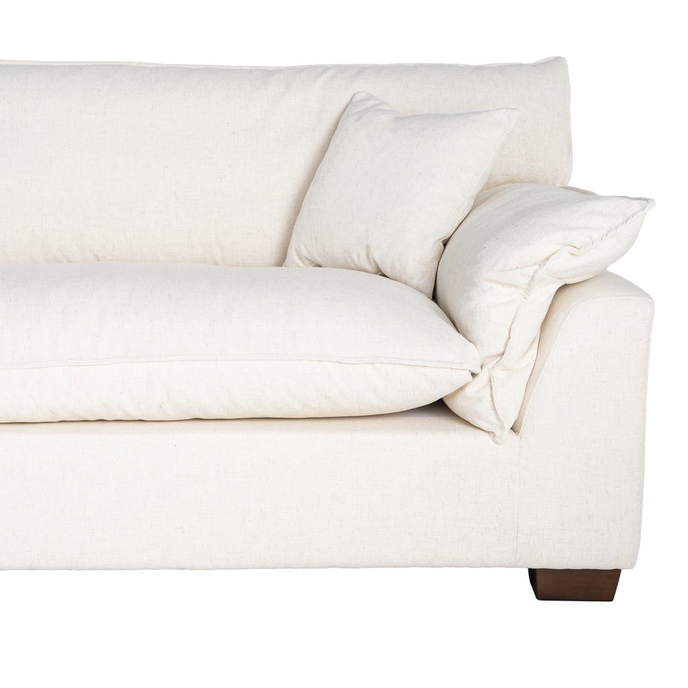 Sofá 4 plazas crema de tela para salón amplio – 282 x 101 x 71 cm - Imagen 6