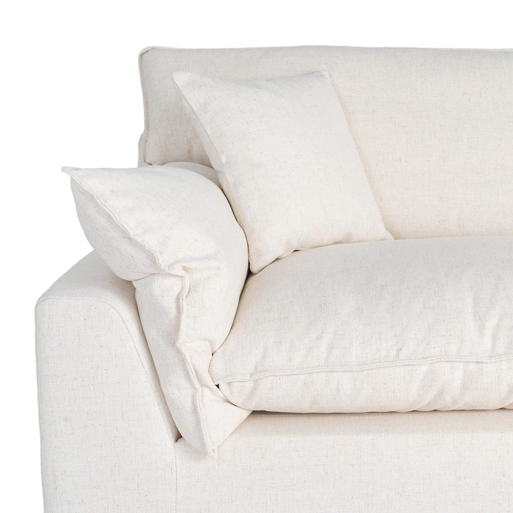 Sofá 4 plazas crema de tela para salón amplio – 282 x 101 x 71 cm - Imagen 7