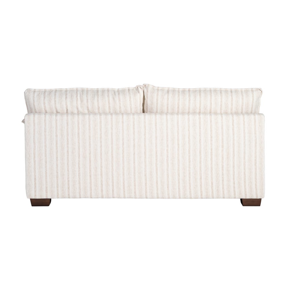 Sofá 2 plazas estampado a rayas crema de tela para salón – 178 x 101 x 71 cm - Imagen 3