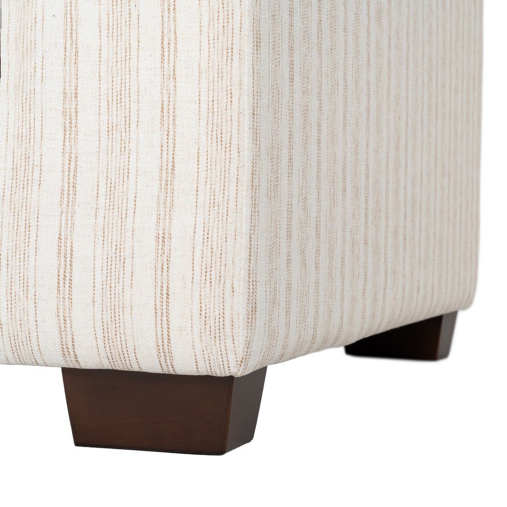 Sofá 2 plazas estampado a rayas crema de tela para salón – 178 x 101 x 71 cm - Imagen 9