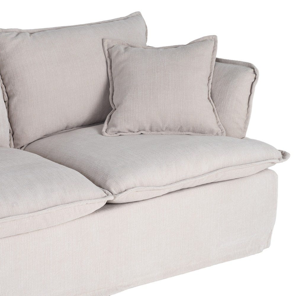 Sofá 2 plazas crema de tela para salón moderno – 181 x 103 x 72 cm - Imagen 4
