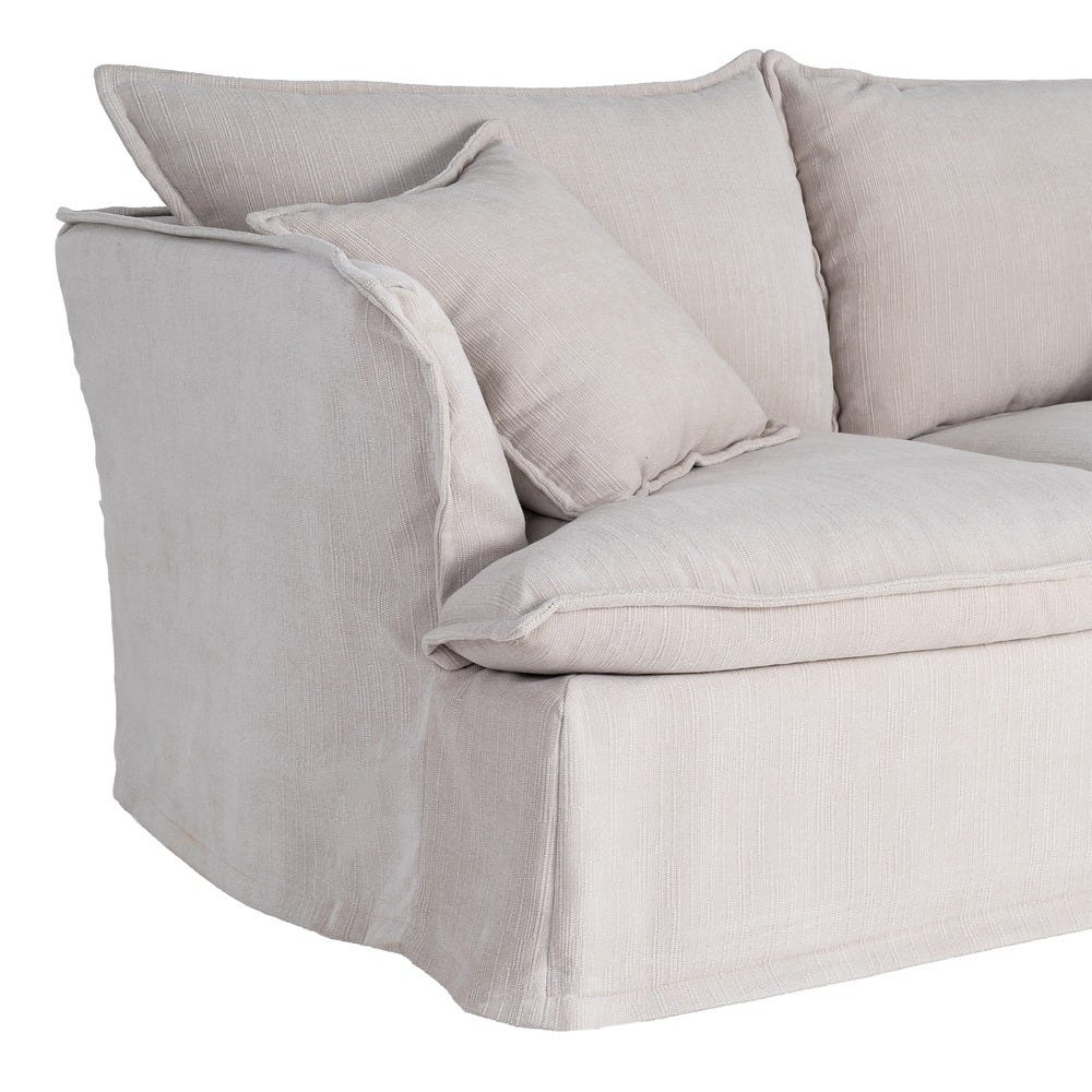 Sofá 2 plazas crema de tela para salón moderno – 181 x 103 x 72 cm - Imagen 5