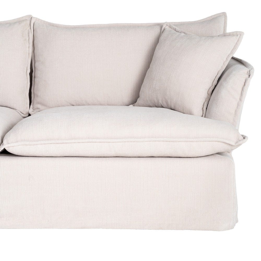 Sofá 3 plazas color crema de tela para salón moderno – 221 x 103 x 72 cm - Imagen 7