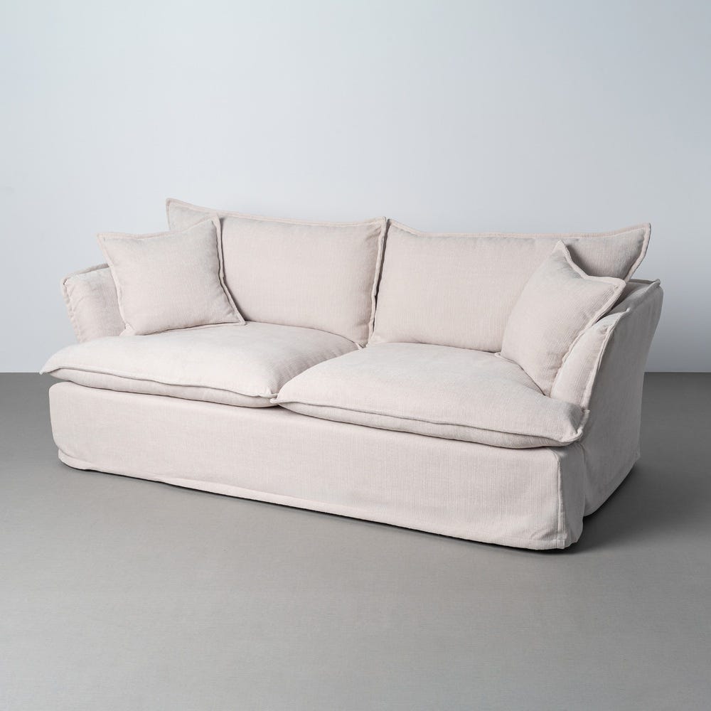 Sofá 3 plazas color crema de tela para salón moderno – 221 x 103 x 72 cm - Imagen 10