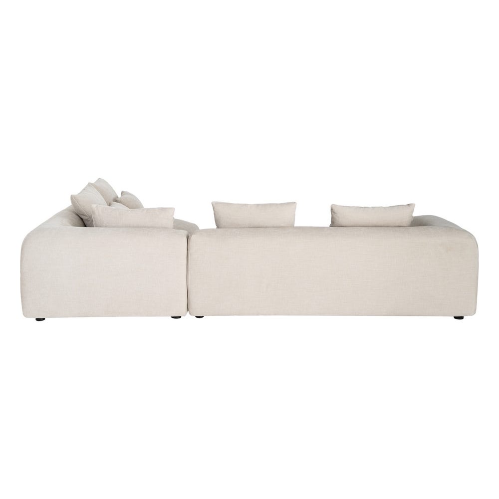 Sofá chaise longue derecha crema de tela para salón – 307 x 202 x 81 cm - Imagen 3