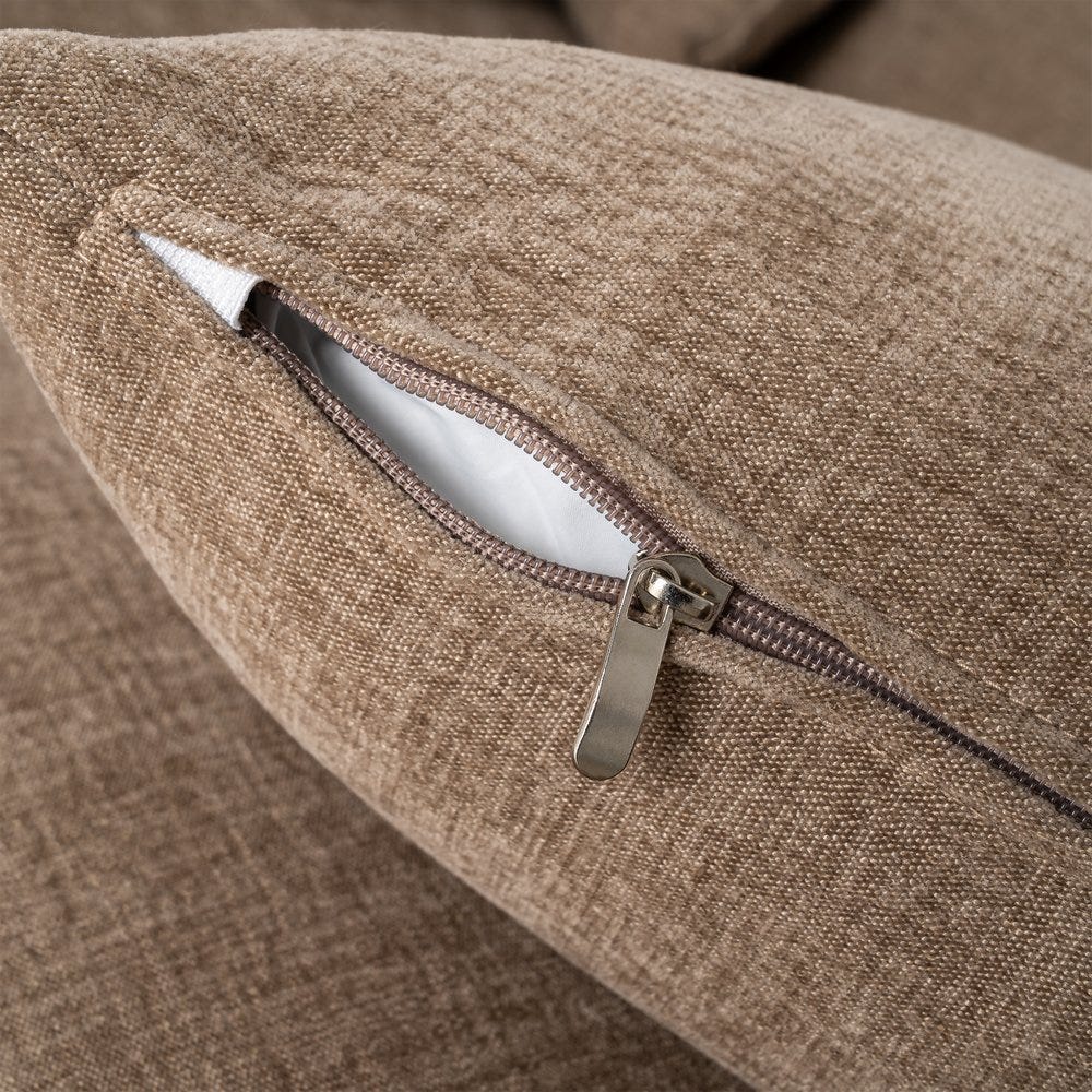 Sofá chaise longue izquierdo beige de tela para salón – 307 x 202 x 81 cm - Imagen 7
