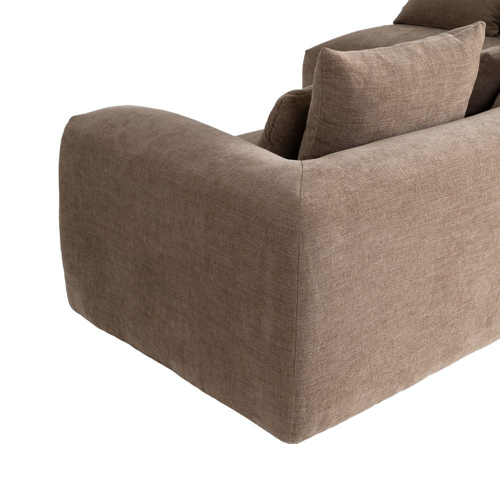 Sofá chaise longue izquierdo beige de tela para salón – 307 x 202 x 81 cm - Imagen 8