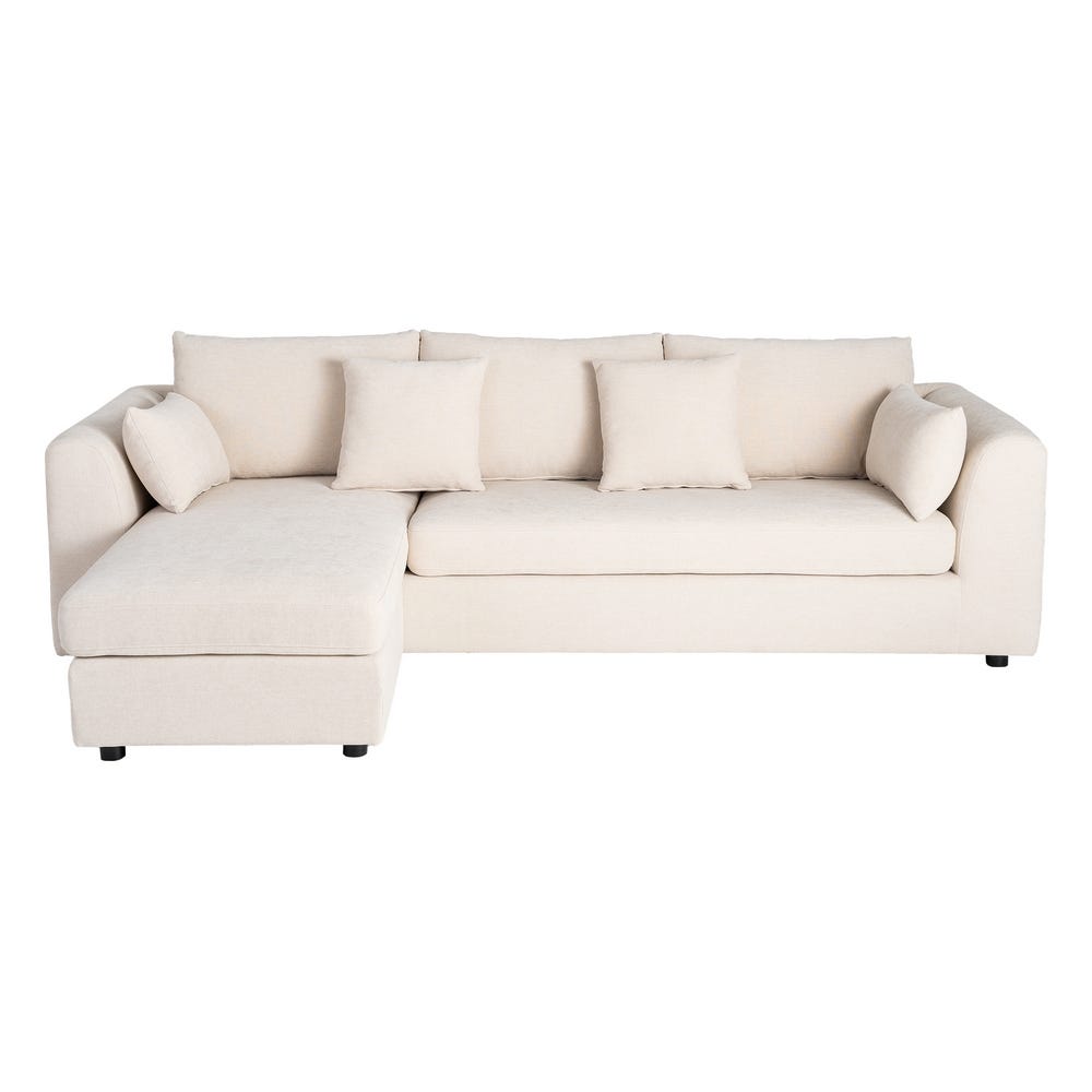 Sofá chaise longue crema de tela para salón (izquierda/derecha) – 260 x 164 x 76 cm - Imagen 2