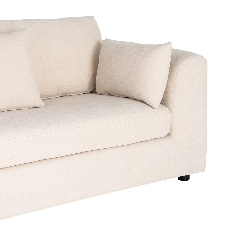 Sofá chaise longue crema de tela para salón (izquierda/derecha) – 260 x 164 x 76 cm - Imagen 4