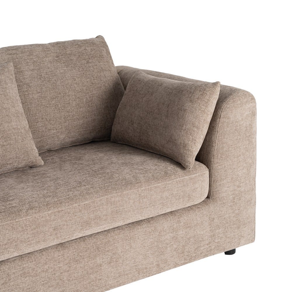 Sofá chaise longue reversible de tela para salón (izquierda/derecha) – 260 x 164 x 76 cm - Imagen 4