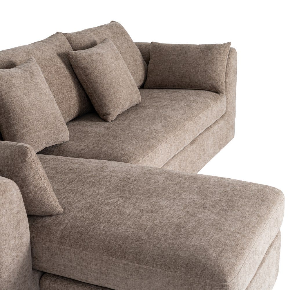 Sofá chaise longue reversible de tela para salón (izquierda/derecha) – 260 x 164 x 76 cm - Imagen 5