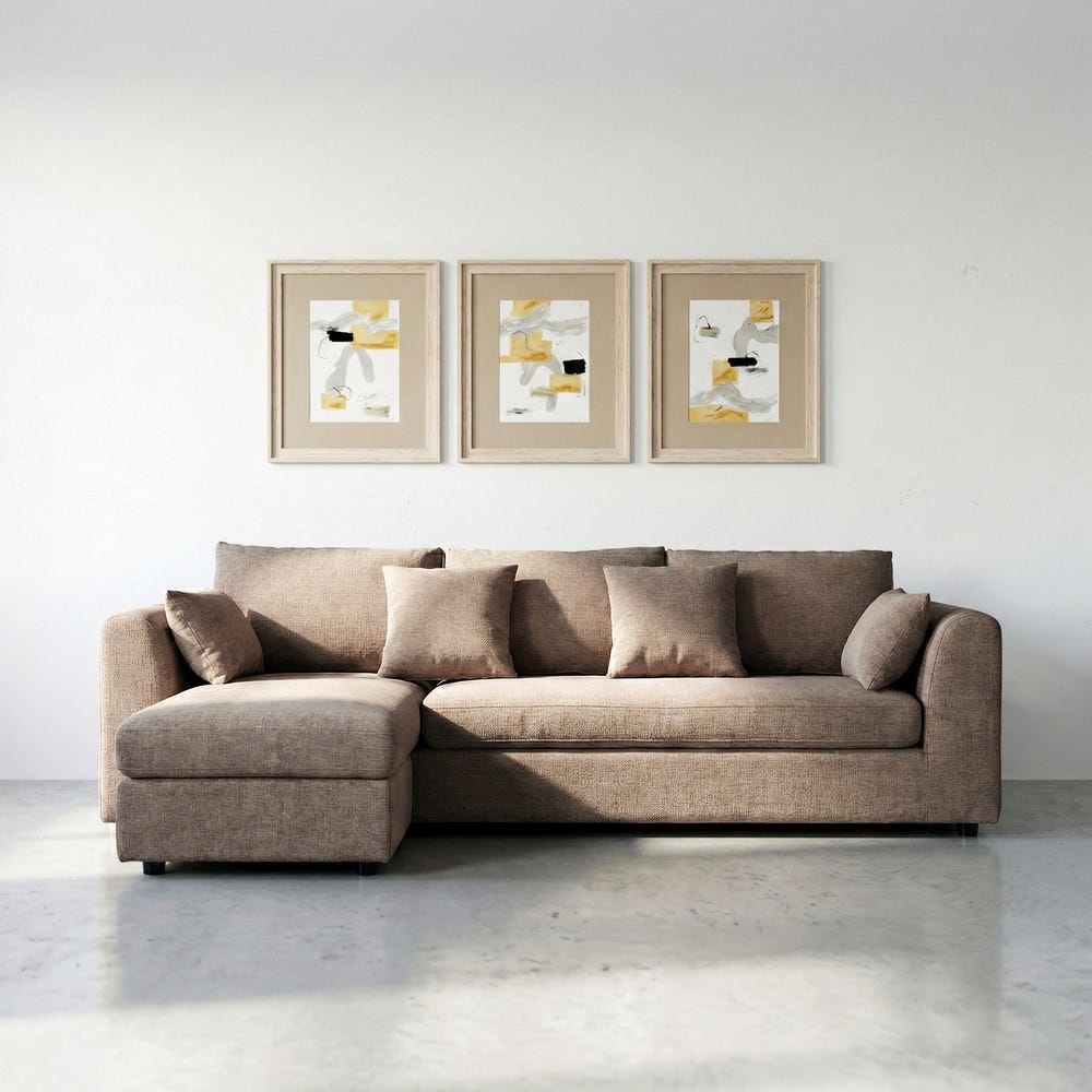 Sofá chaise longue reversible de tela para salón (izquierda/derecha) – 260 x 164 x 76 cm - Imagen 11