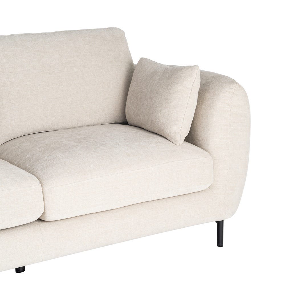 Sofá 2 plazas crema de tela con estructura metálica – 189 x 92 x 88 cm - Imagen 4