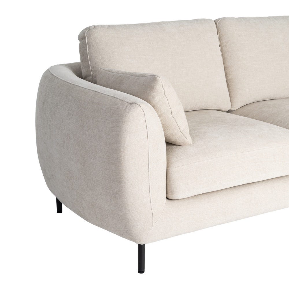 Sofá 2 plazas crema de tela con estructura metálica – 189 x 92 x 88 cm - Imagen 5