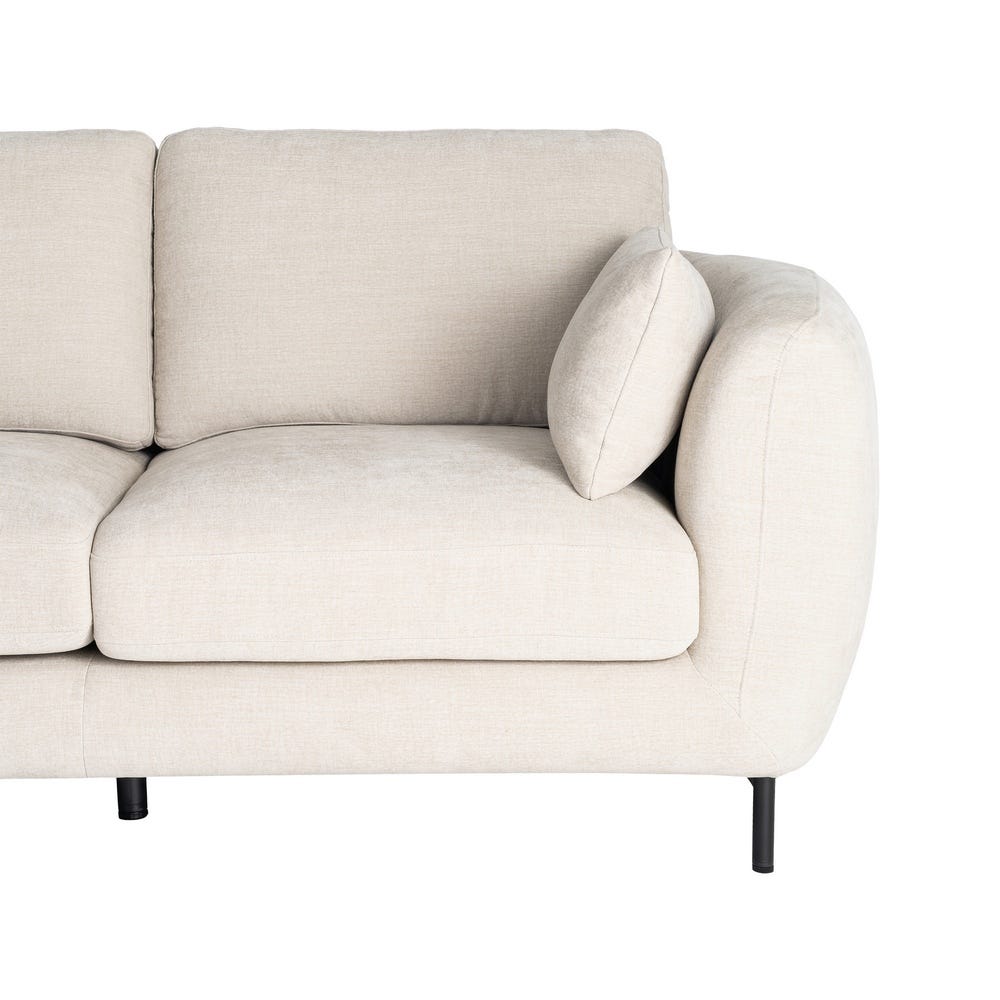 Sofá 2 plazas crema de tela con estructura metálica – 189 x 92 x 88 cm - Imagen 6