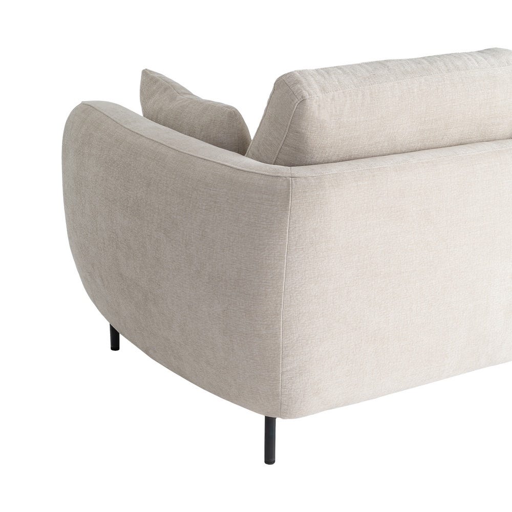 Sofá 2 plazas crema de tela con estructura metálica – 189 x 92 x 88 cm - Imagen 8