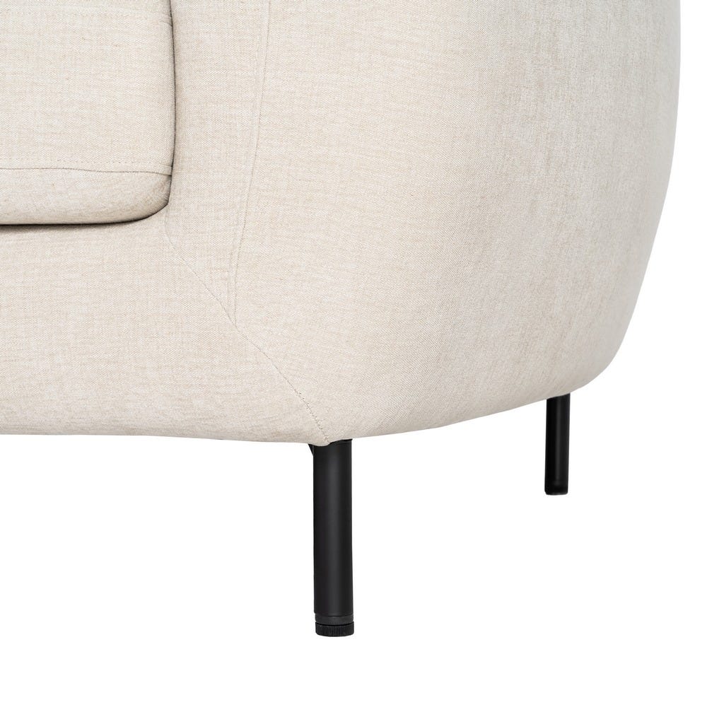 Sofá 2 plazas crema de tela con estructura metálica – 189 x 92 x 88 cm - Imagen 9