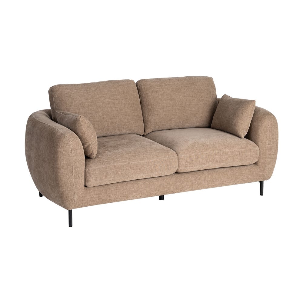 Sofá 2 plazas marrón claro de tela con estructura metálica – 189 x 92 x 88 cm - Imagen 2