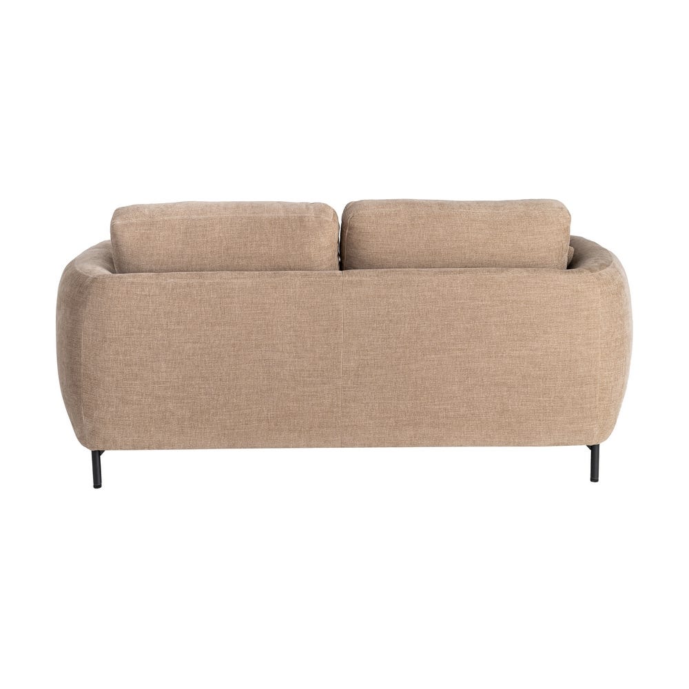 Sofá 2 plazas marrón claro de tela con estructura metálica – 189 x 92 x 88 cm - Imagen 3