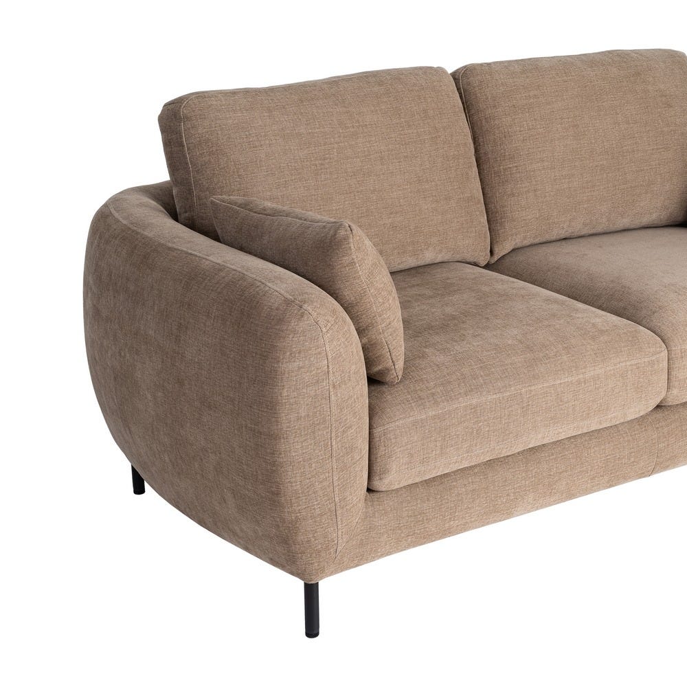 Sofá 2 plazas marrón claro de tela con estructura metálica – 189 x 92 x 88 cm - Imagen 5