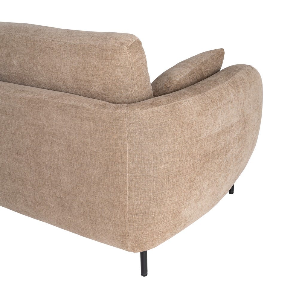 Sofá 2 plazas marrón claro de tela con estructura metálica – 189 x 92 x 88 cm - Imagen 8