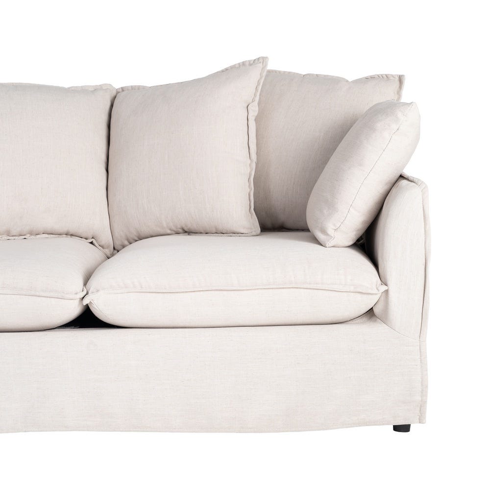 Sofá 2 plazas beige de tela para salón moderno – 158 x 102 x 77 cm - Imagen 6