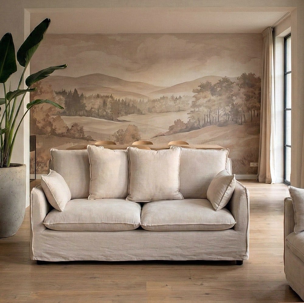 Sofá 2 plazas beige de tela para salón moderno – 158 x 102 x 77 cm - Imagen 10