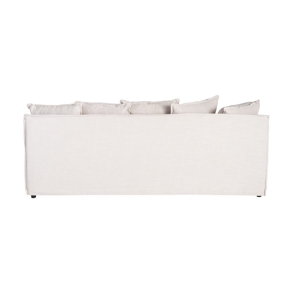 Sofá 3 plazas beige tapizado en tela para salón moderno – 212 x 104 x 76 cm - Imagen 3