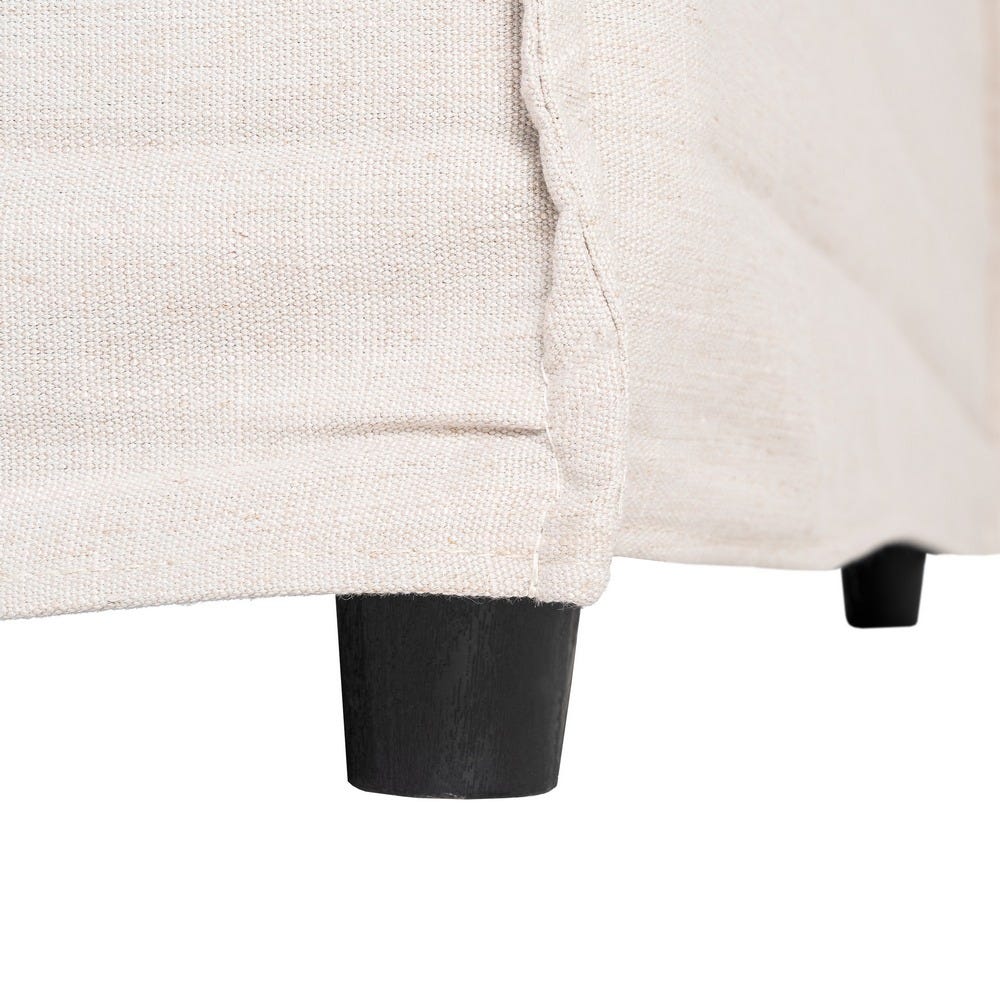 Sofá 3 plazas beige tapizado en tela para salón moderno – 212 x 104 x 76 cm - Imagen 9