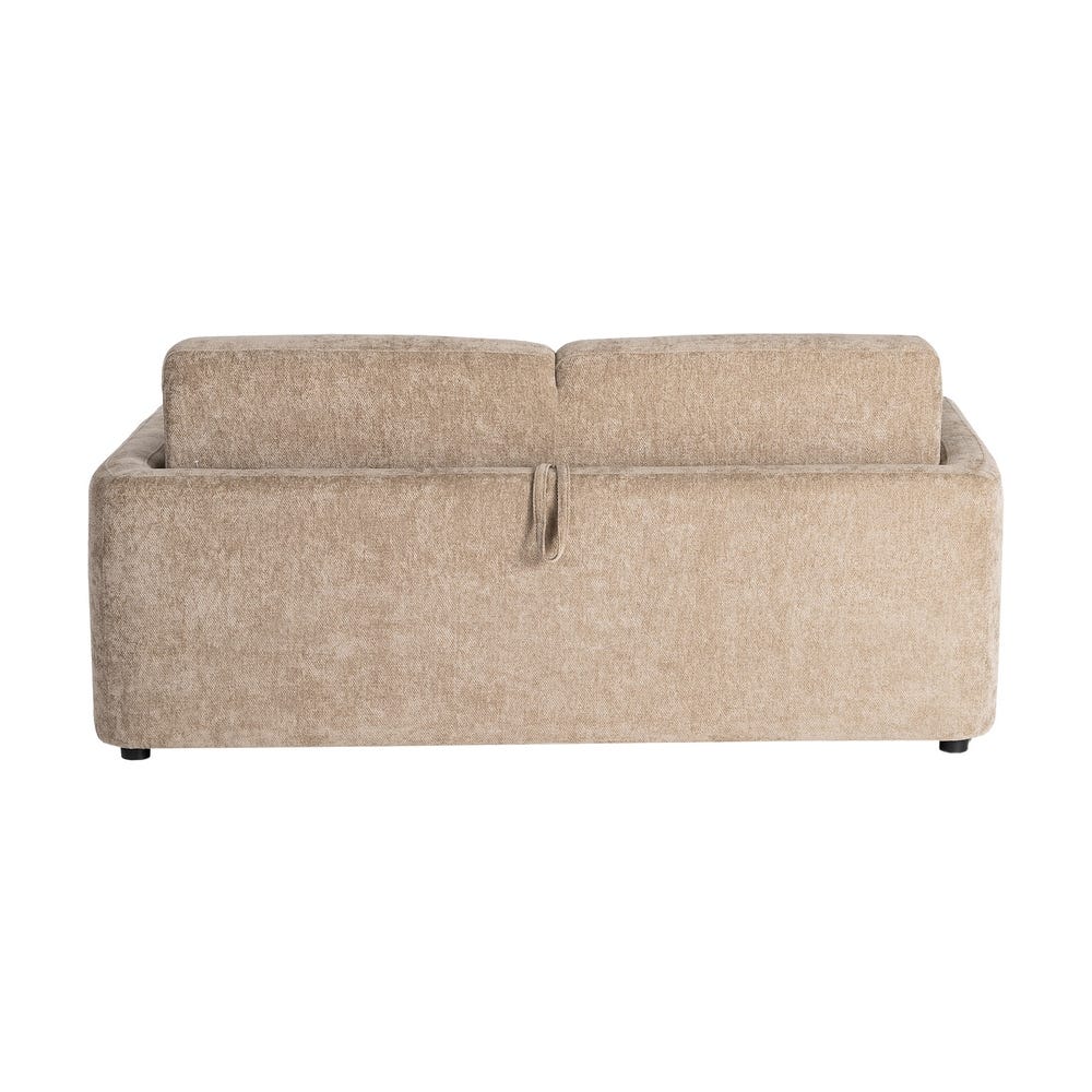 Sofá cama taupe tapizado en tela con estructura metálica – 194 x 104 x 88 cm - Imagen 3