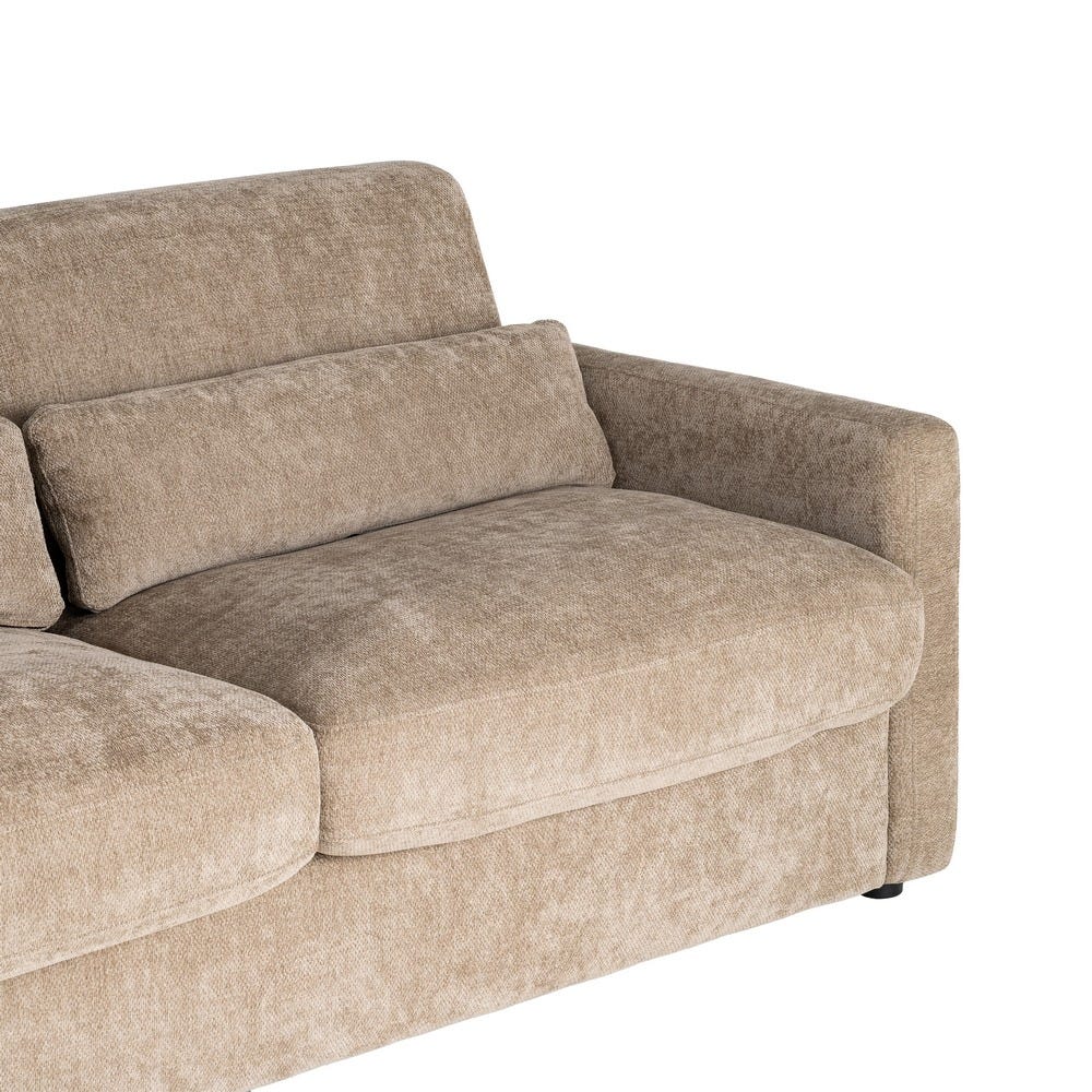 Sofá cama taupe tapizado en tela con estructura metálica – 194 x 104 x 88 cm - Imagen 4