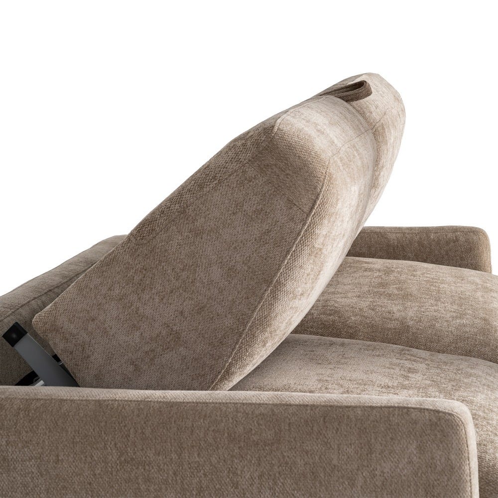 Sofá cama taupe tapizado en tela con estructura metálica – 194 x 104 x 88 cm - Imagen 7
