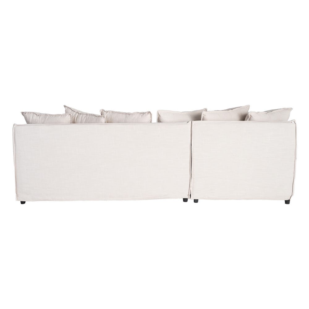 Sofá chaise longue beige de tela para salón moderno – 254 x 158 x 84 cm - Imagen 3