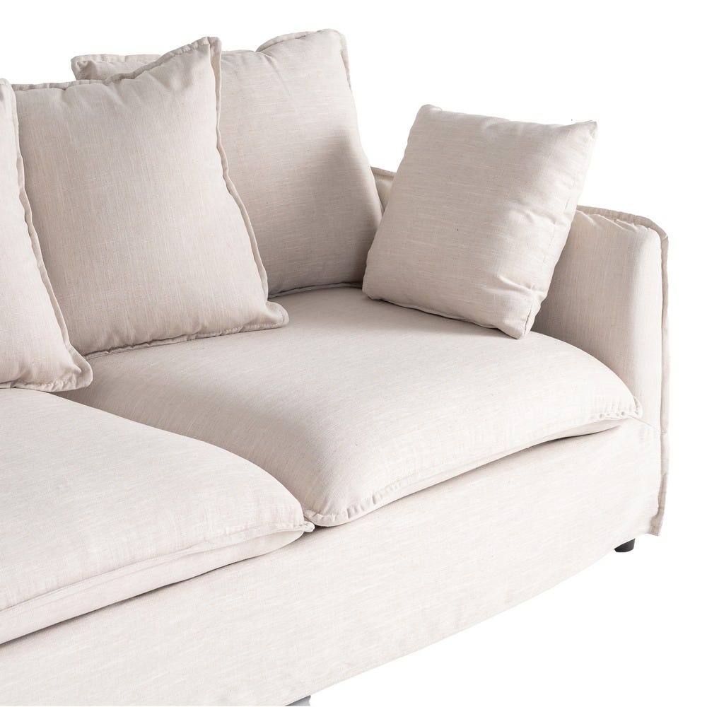 Sofá chaise longue beige de tela para salón moderno – 254 x 158 x 84 cm - Imagen 4