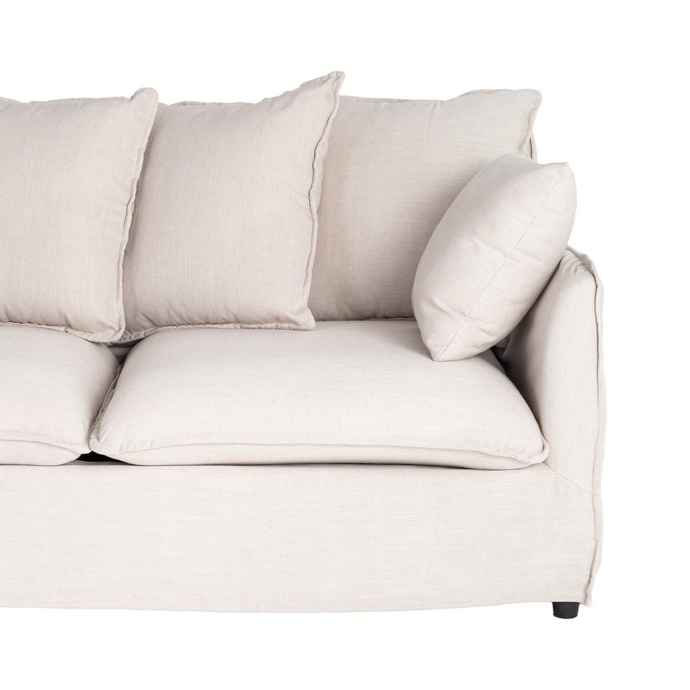 Sofá chaise longue beige de tela para salón moderno – 254 x 158 x 84 cm - Imagen 7