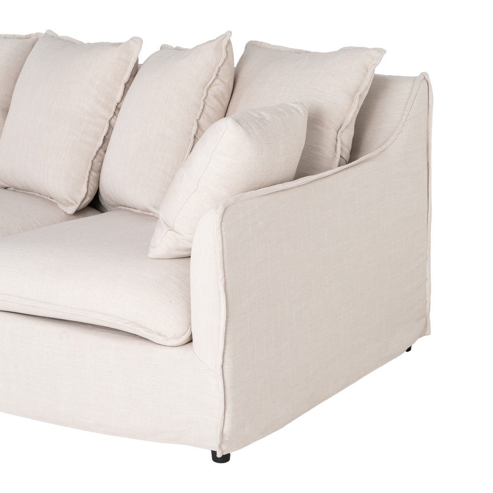 Sofá chaise longue beige de tela para salón moderno – 254 x 158 x 84 cm - Imagen 9