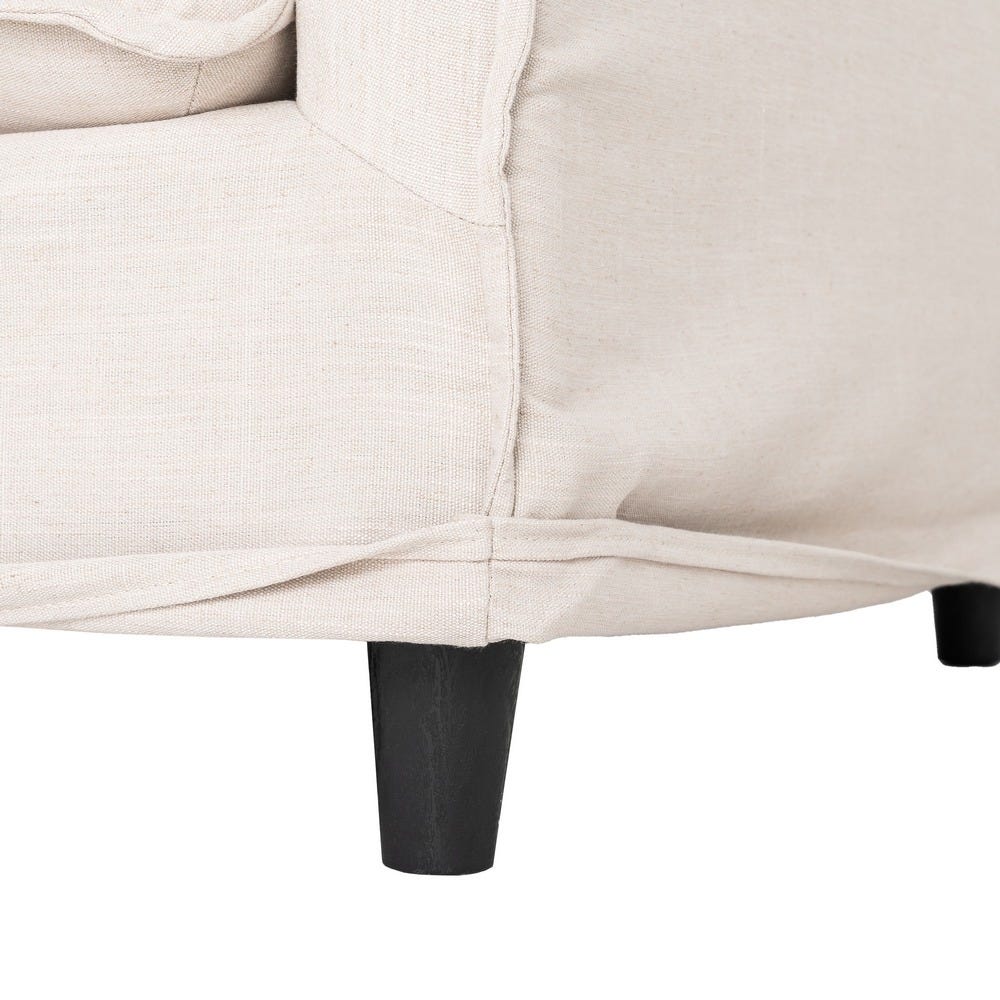 Sofá chaise longue beige de tela para salón moderno – 254 x 158 x 84 cm - Imagen 10